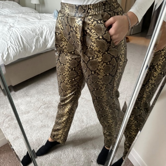 PU Leather Snake Skin Pants - Picture 2 of 4